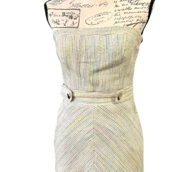 🎉PRICE REDUCED🎉 TRINA TURK Strapless Embroidered Dress Tweed Summer Party 2‎ - Picture 4 of 14